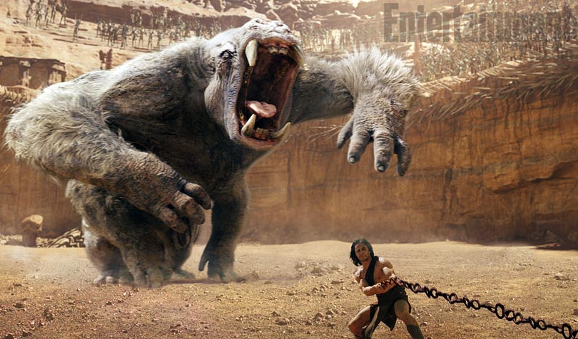 First Look at White Ape Monster Attacking Taylor Kitsch In 'John Carter'